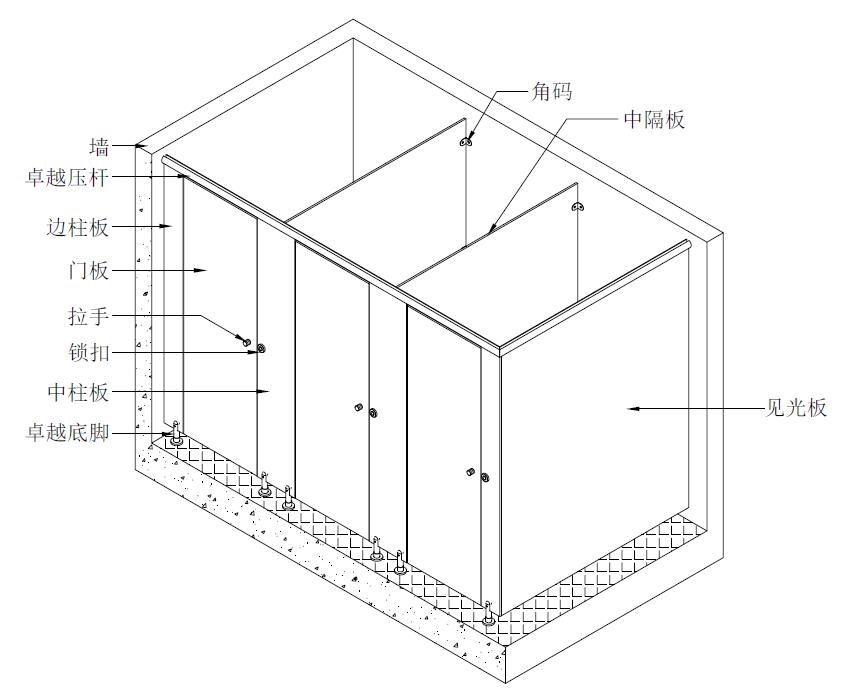 衛(wèi)生間隔斷整體圖